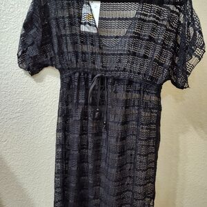 Chic Black Lace Swim Coverup